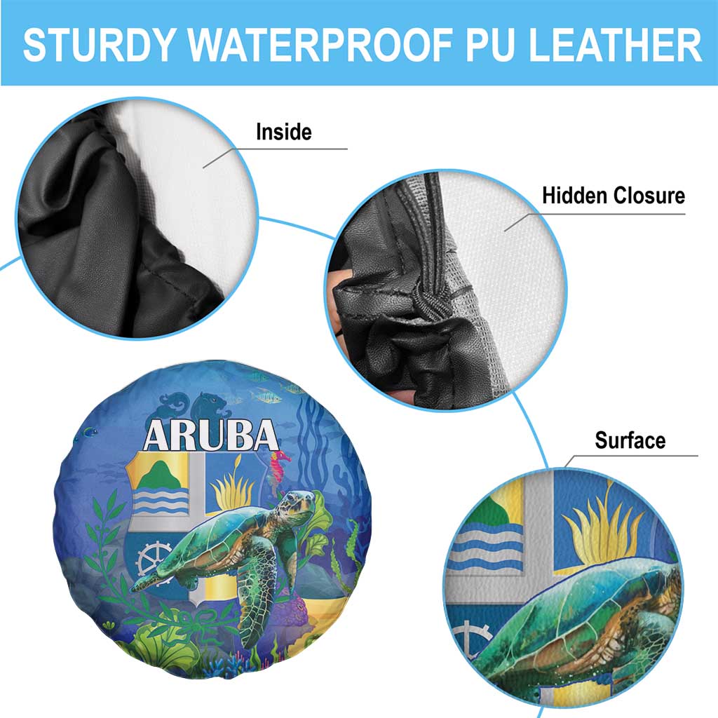 Aruba Sea Turtle Spare Tire Cover Underwater Landscape - Wonder Print Shop