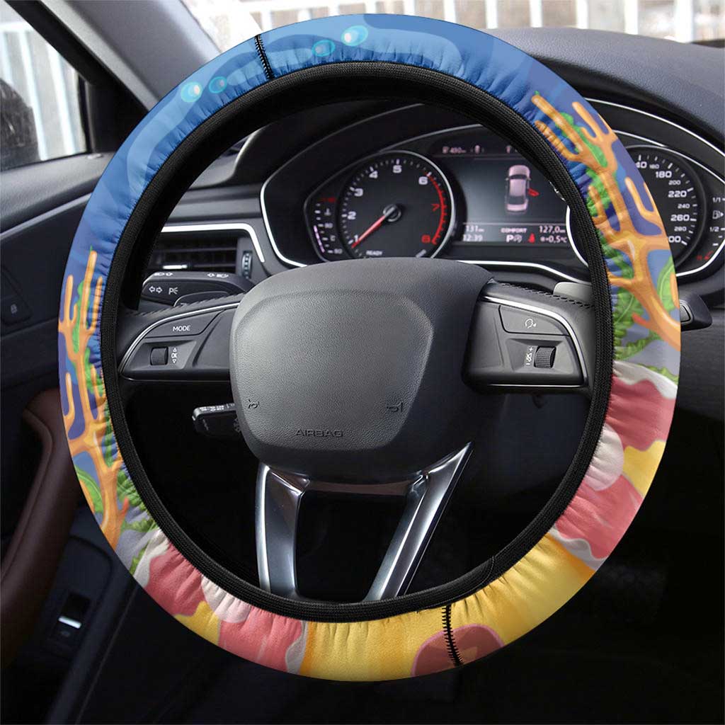 Aruba Sea Turtle Steering Wheel Cover Underwater Landscape - Wonder Print Shop
