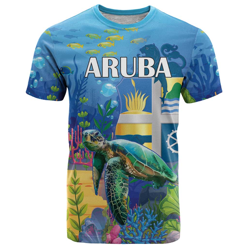 Aruba Sea Turtle T Shirt Underwater Landscape - Wonder Print Shop