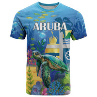 Aruba Sea Turtle T Shirt Underwater Landscape - Wonder Print Shop