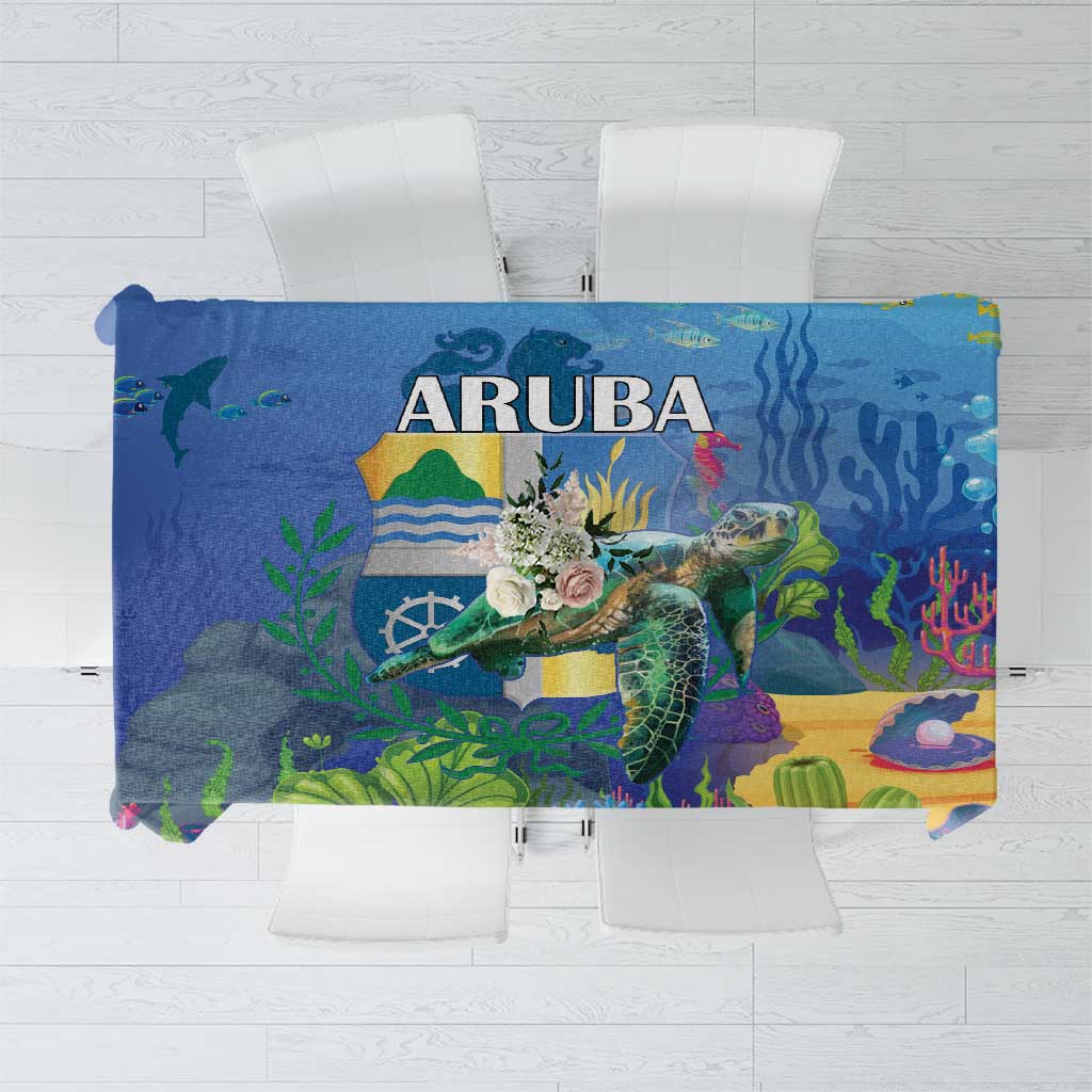 Aruba Sea Turtle Tablecloth Underwater Landscape - Wonder Print Shop