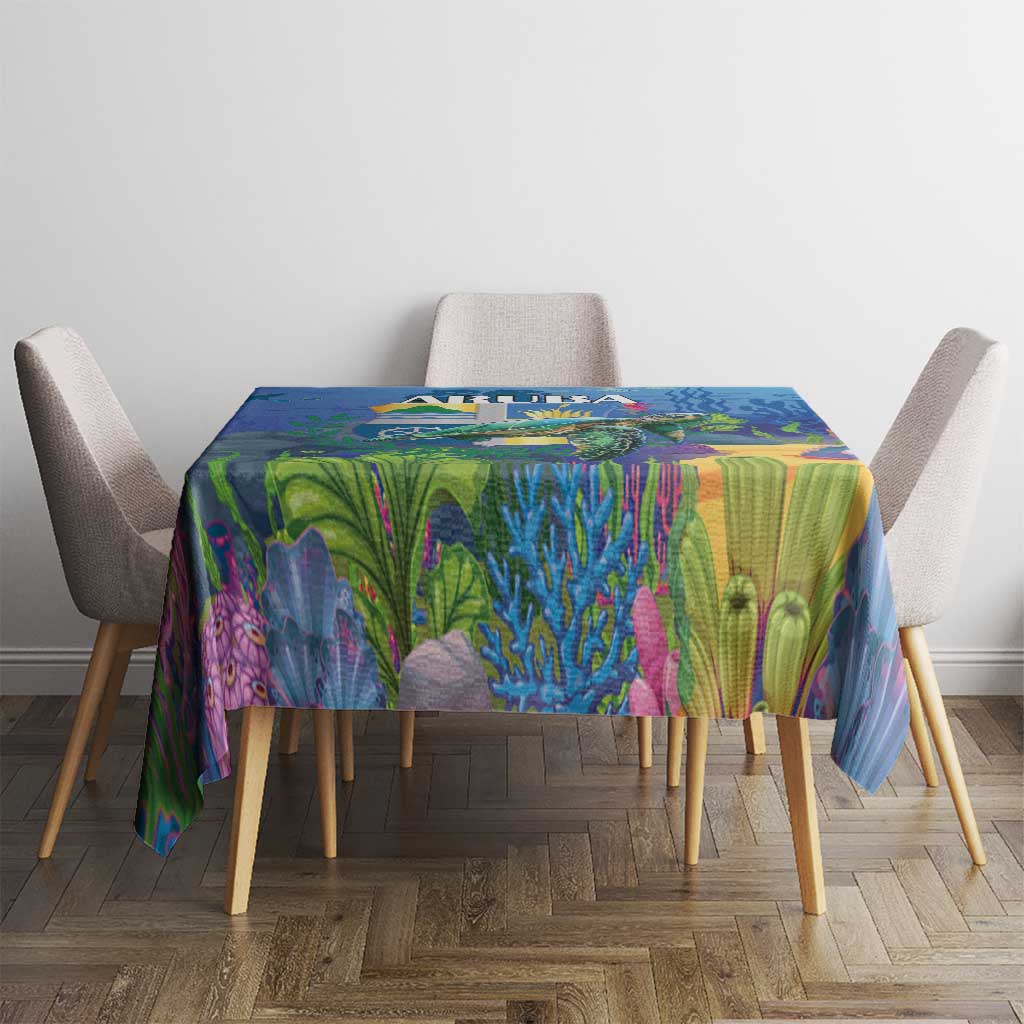 Aruba Sea Turtle Tablecloth Underwater Landscape - Wonder Print Shop