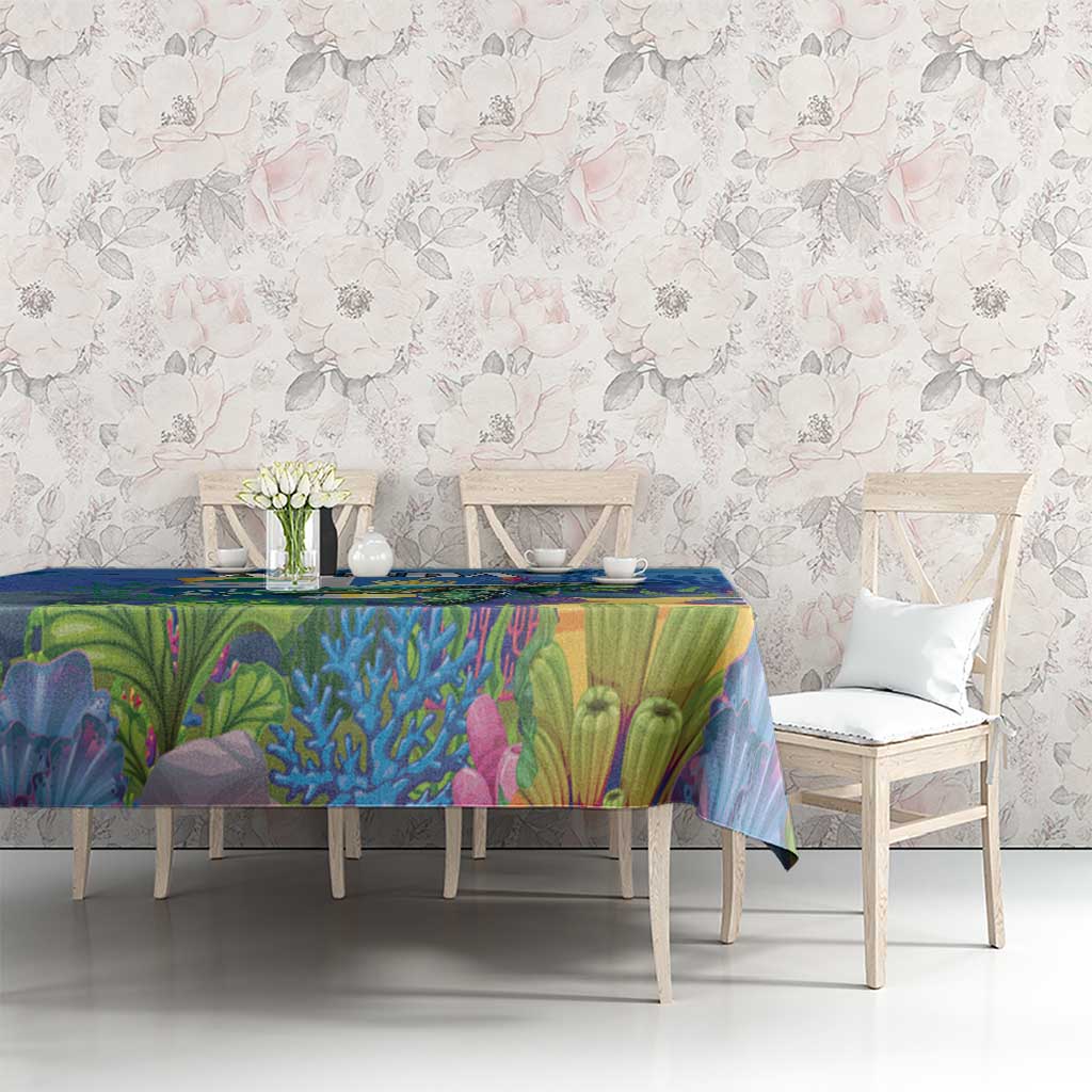 Aruba Sea Turtle Tablecloth Underwater Landscape - Wonder Print Shop