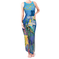 Aruba Sea Turtle Tank Maxi Dress Underwater Landscape - Wonder Print Shop