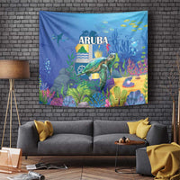 Aruba Sea Turtle Tapestry Underwater Landscape - Wonder Print Shop