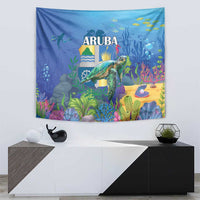 Aruba Sea Turtle Tapestry Underwater Landscape - Wonder Print Shop