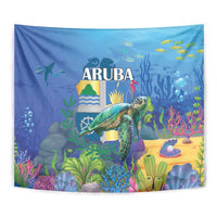 Aruba Sea Turtle Tapestry Underwater Landscape - Wonder Print Shop