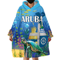 Aruba Sea Turtle Wearable Blanket Hoodie Underwater Landscape - Wonder Print Shop