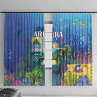 Aruba Sea Turtle Window Curtain Underwater Landscape - Wonder Print Shop