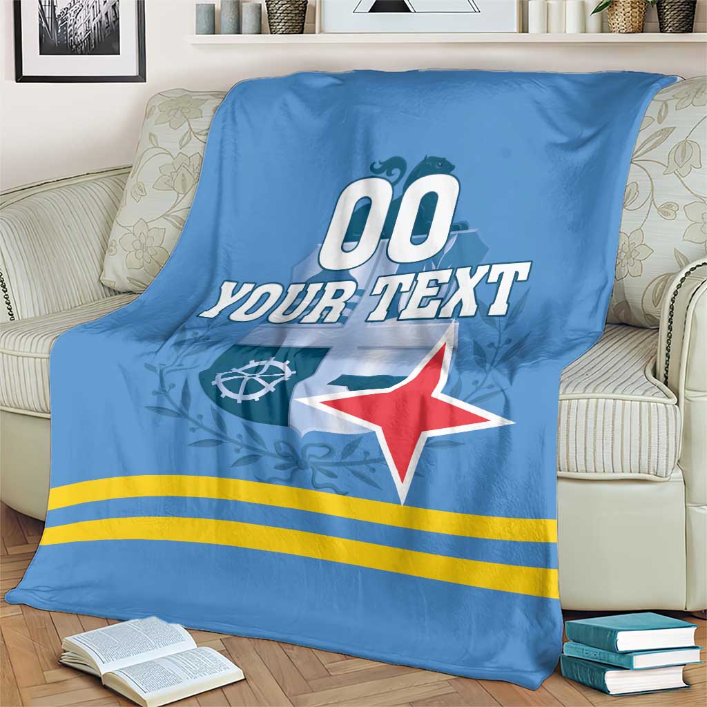 Custom Aruba Coat Of Arms Blanket With Flag Style