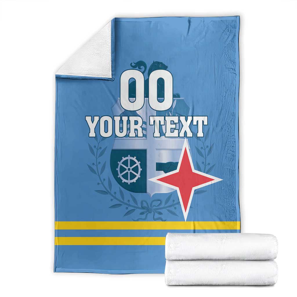 Custom Aruba Coat Of Arms Blanket With Flag Style