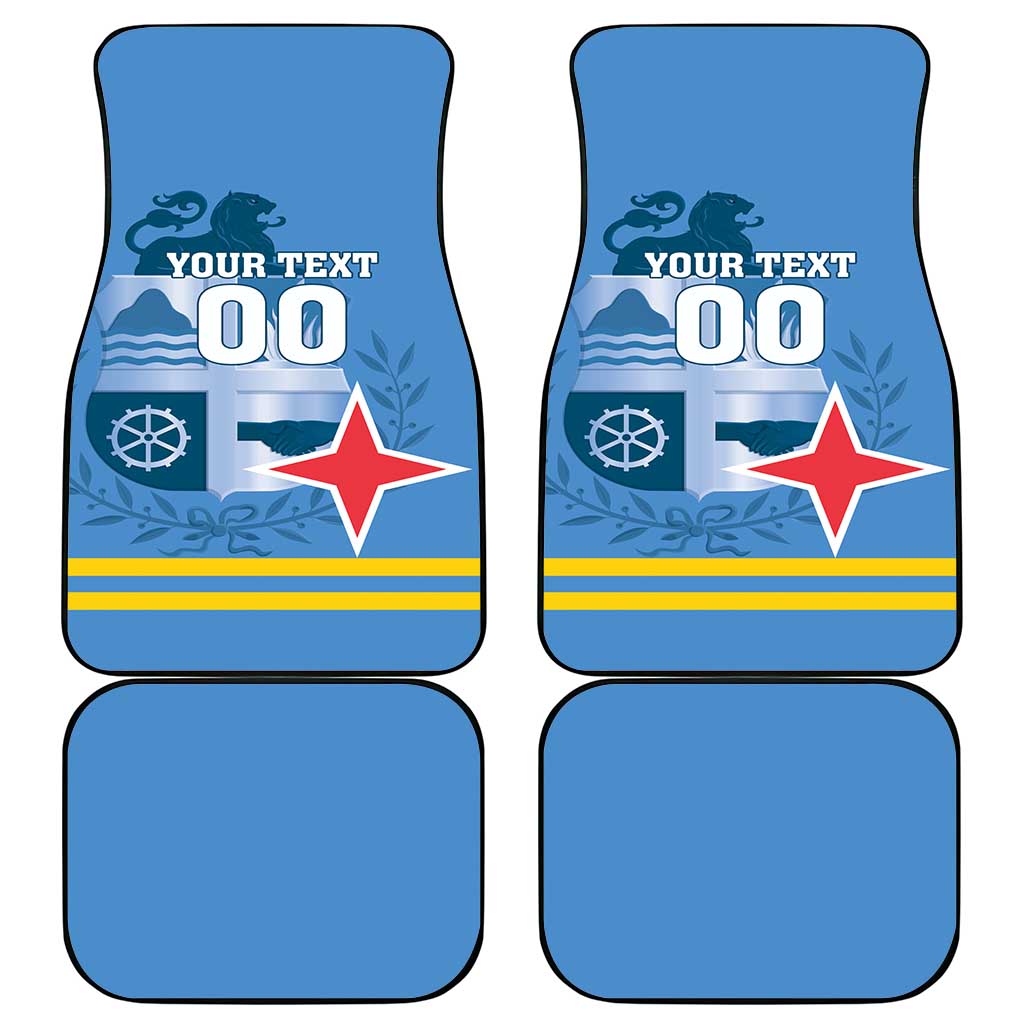 Custom Aruba Coat Of Arms Car Mats With Flag Style - Wonder Print Shop