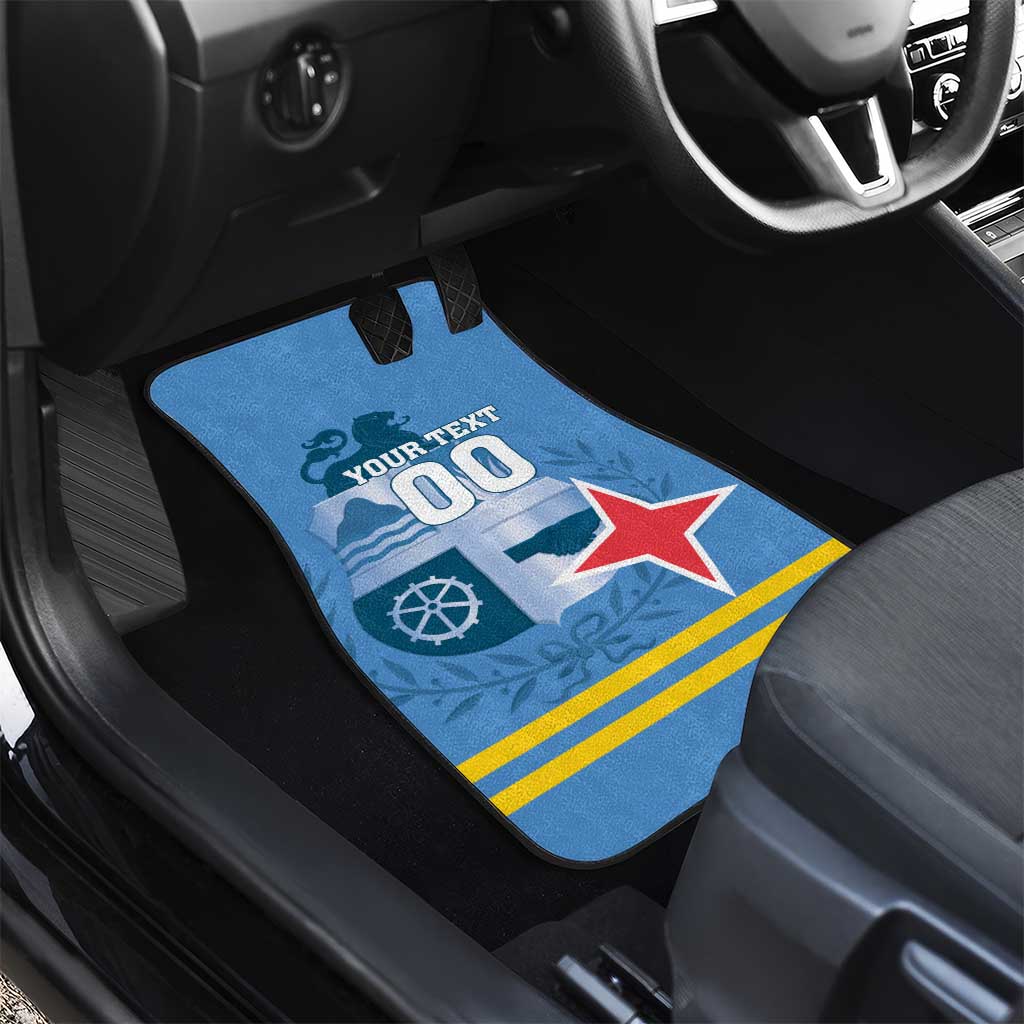 Custom Aruba Coat Of Arms Car Mats With Flag Style - Wonder Print Shop