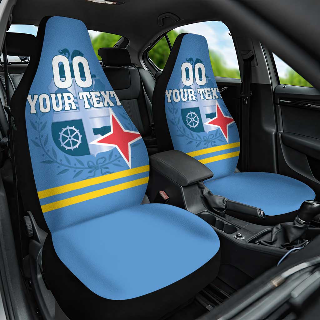 Custom Aruba Coat Of Arms Car Seat Cover With Flag Style - Wonder Print Shop