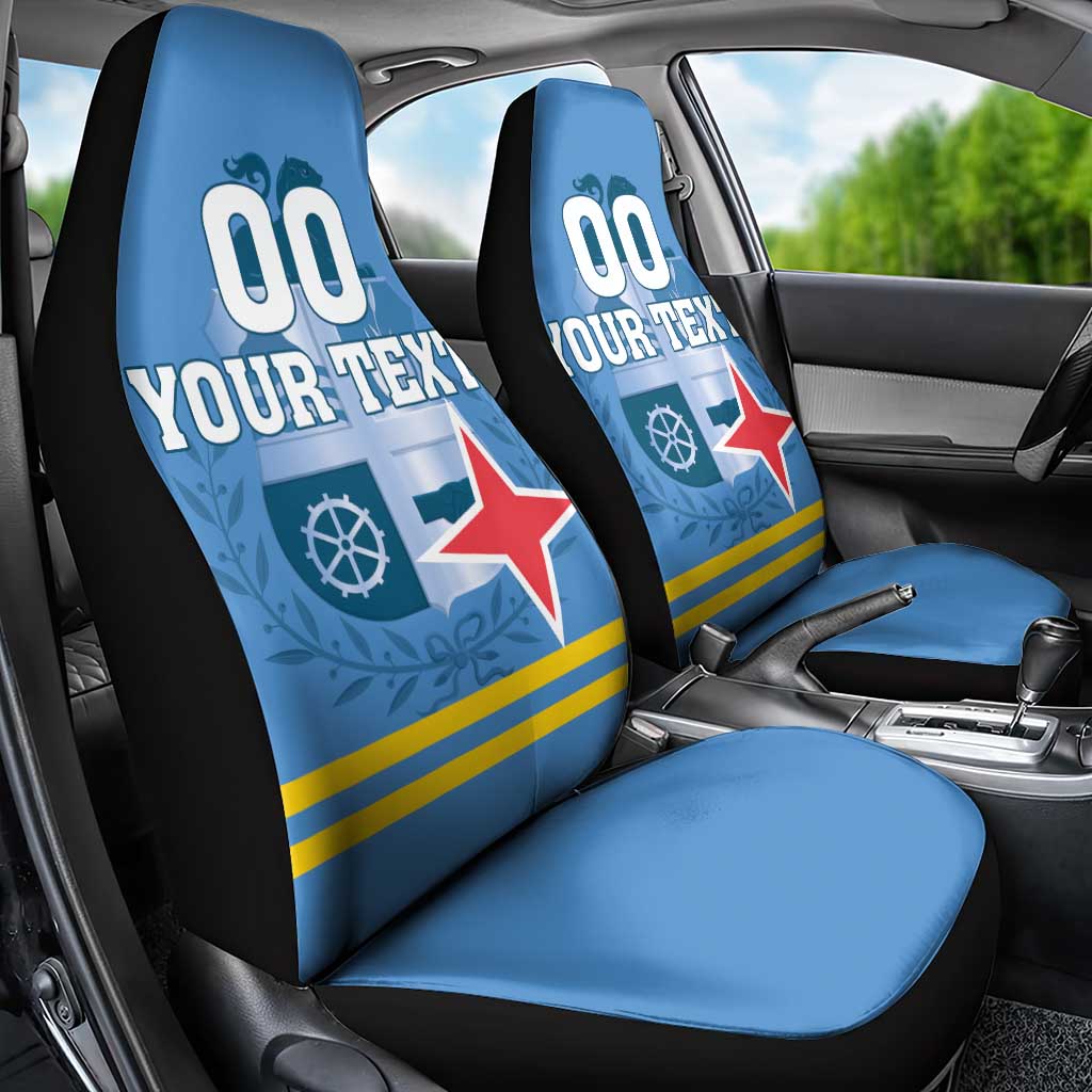 Custom Aruba Coat Of Arms Car Seat Cover With Flag Style - Wonder Print Shop