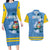 Custom Aruba Coat Of Arms Couples Matching Long Sleeve Bodycon Dress and Hawaiian Shirt With Flag Style - Wonder Print Shop