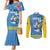 Custom Aruba Coat Of Arms Couples Matching Mermaid Dress and Long Sleeve Button Shirt With Flag Style