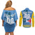 Custom Aruba Coat Of Arms Couples Matching Off Shoulder Short Dress and Long Sleeve Button Shirt With Flag Style - Wonder Print Shop