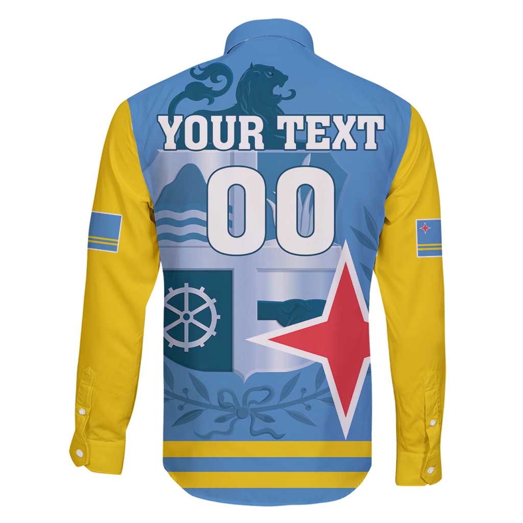 Custom Aruba Coat Of Arms Family Matching Long Sleeve Bodycon Dress and Hawaiian Shirt With Flag Style - Wonder Print Shop