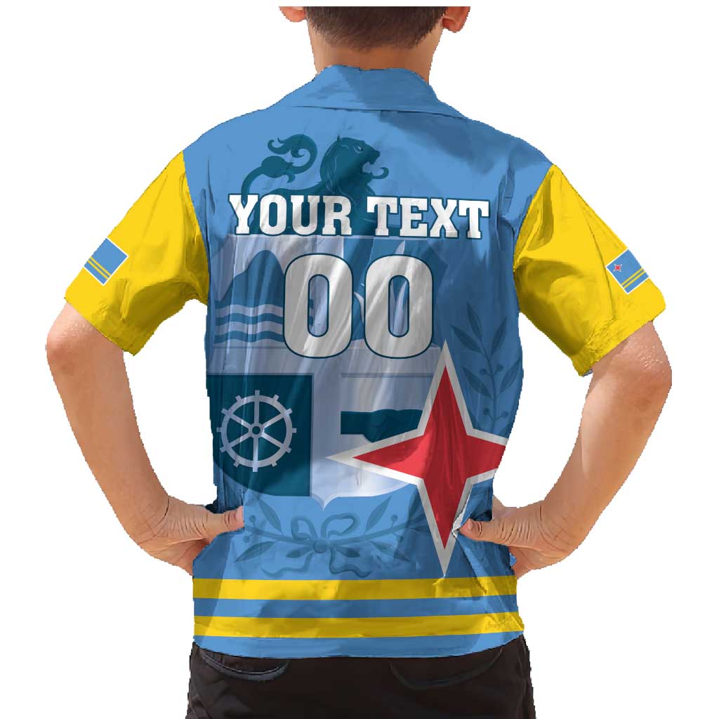 Custom Aruba Coat Of Arms Family Matching Mermaid Dress and Hawaiian Shirt With Flag Style - Wonder Print Shop