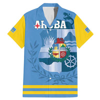 Custom Aruba Coat Of Arms Family Matching Mermaid Dress and Hawaiian Shirt With Flag Style - Wonder Print Shop