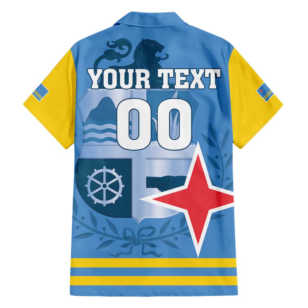 Custom Aruba Coat Of Arms Family Matching Short Sleeve Bodycon Dress and Hawaiian Shirt With Flag Style - Wonder Print Shop