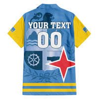 Custom Aruba Coat Of Arms Family Matching Short Sleeve Bodycon Dress and Hawaiian Shirt With Flag Style - Wonder Print Shop