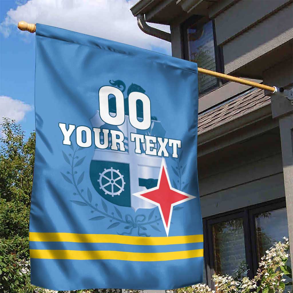 Custom Aruba Coat Of Arms Garden Flag With Flag Style - Wonder Print Shop