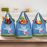 Custom Aruba Coat Of Arms Grocery Bag With Flag Style