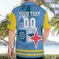 Custom Aruba Coat Of Arms Hawaiian Shirt With Flag Style - Wonder Print Shop