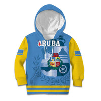 Custom Aruba Coat Of Arms Kid Hoodie With Flag Style - Wonder Print Shop