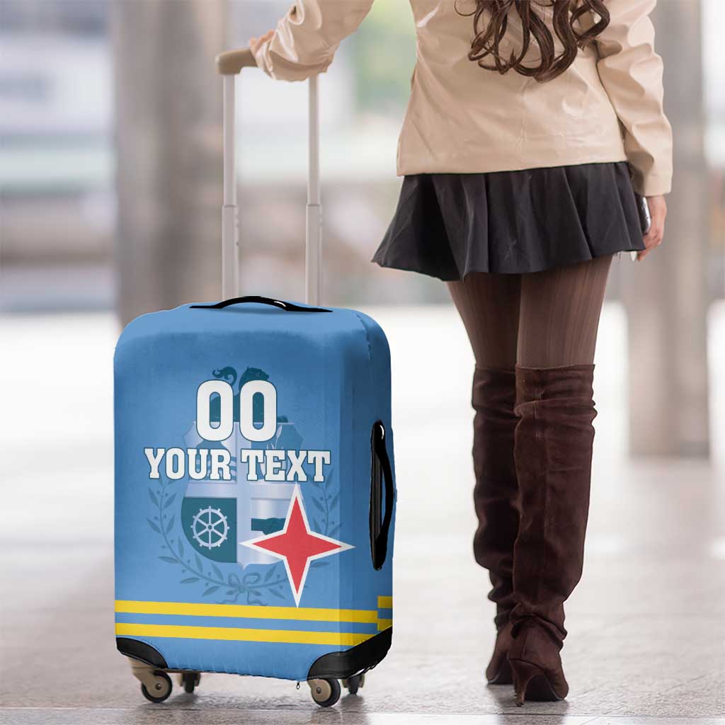 Custom Aruba Coat Of Arms Luggage Cover With Flag Style - Wonder Print Shop