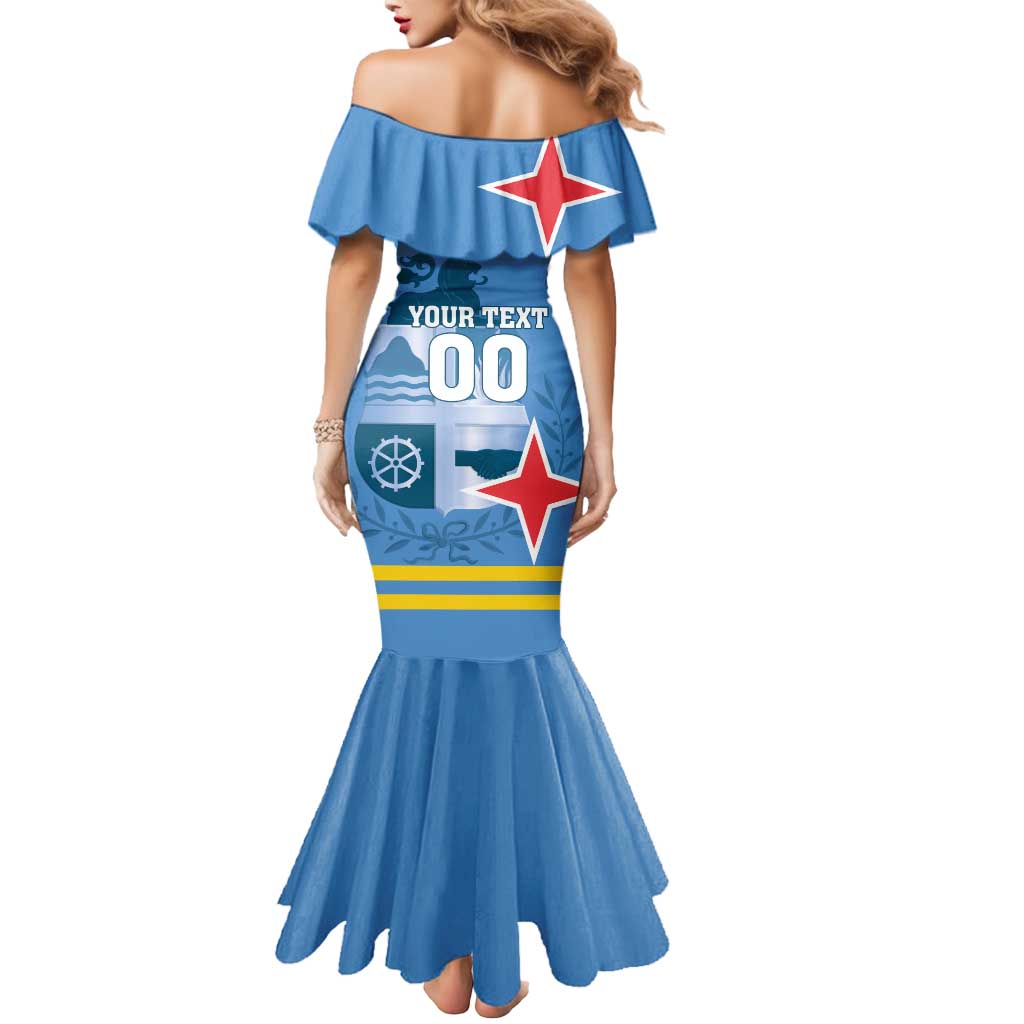 Custom Aruba Coat Of Arms Mermaid Dress With Flag Style - Wonder Print Shop