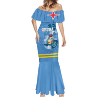 Custom Aruba Coat Of Arms Mermaid Dress With Flag Style - Wonder Print Shop