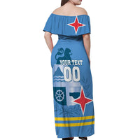 Custom Aruba Coat Of Arms Off Shoulder Maxi Dress With Flag Style - Wonder Print Shop