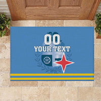 Custom Aruba Coat Of Arms Rubber Doormat With Flag Style - Wonder Print Shop