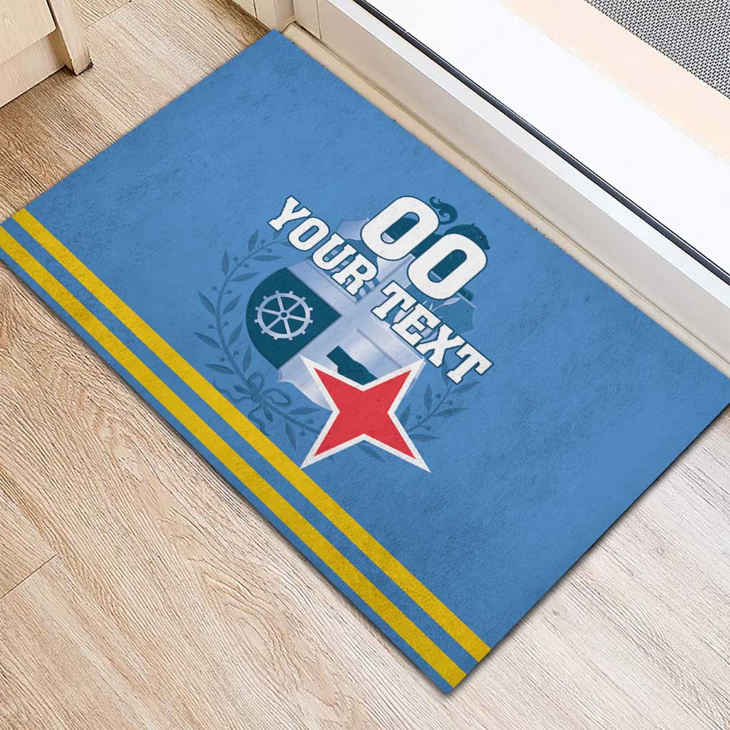 Custom Aruba Coat Of Arms Rubber Doormat With Flag Style - Wonder Print Shop