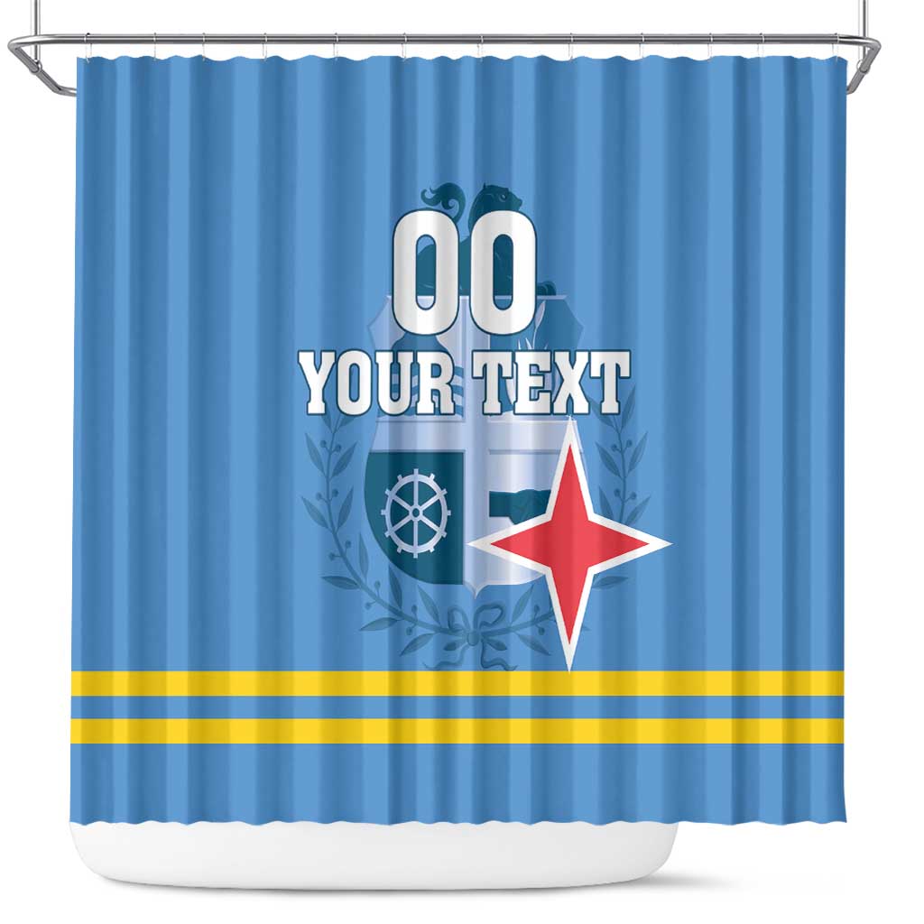 Custom Aruba Coat Of Arms Shower Curtain With Flag Style