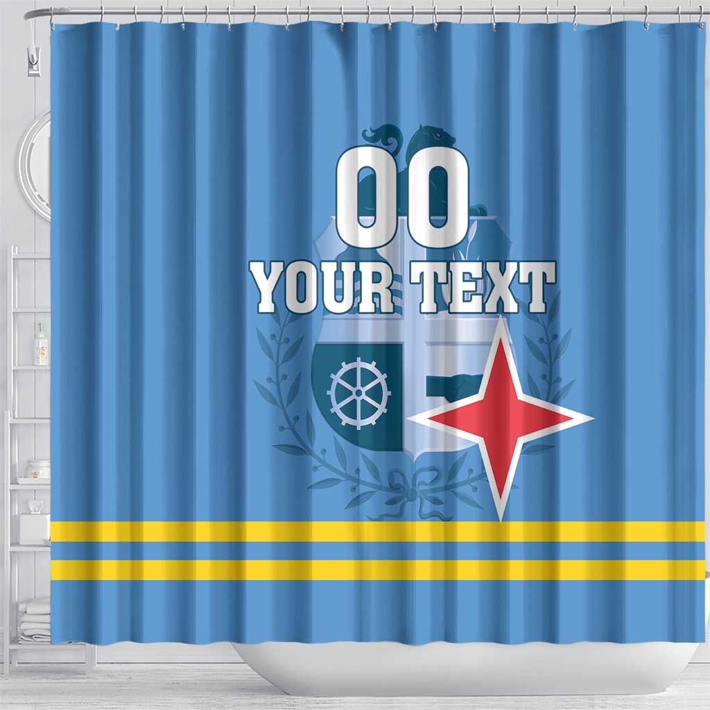 Custom Aruba Coat Of Arms Shower Curtain With Flag Style