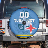 Custom Aruba Coat Of Arms Spare Tire Cover With Flag Style - Wonder Print Shop