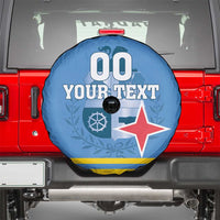 Custom Aruba Coat Of Arms Spare Tire Cover With Flag Style - Wonder Print Shop