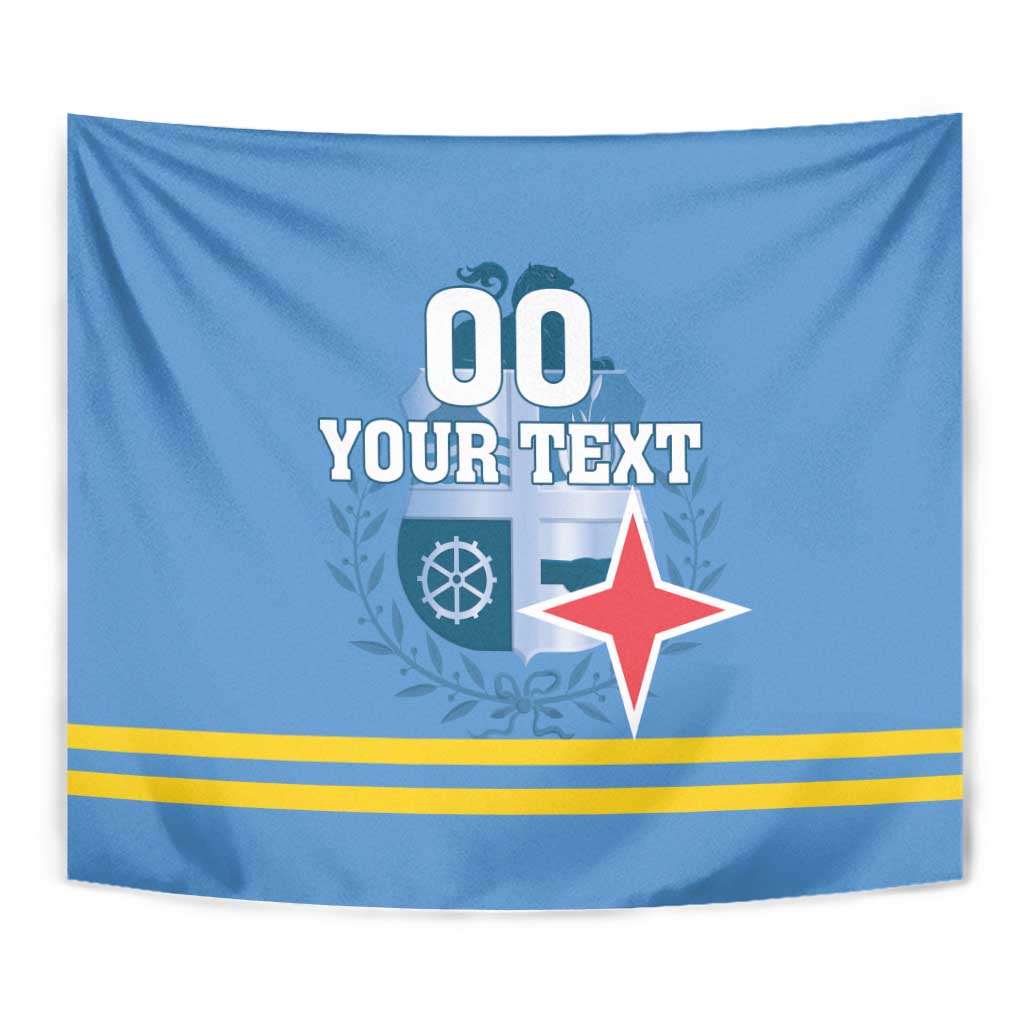 Custom Aruba Coat Of Arms Tapestry With Flag Style - Wonder Print Shop