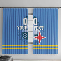 Custom Aruba Coat Of Arms Window Curtain With Flag Style - Wonder Print Shop