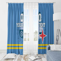 Custom Aruba Coat Of Arms Window Curtain With Flag Style - Wonder Print Shop