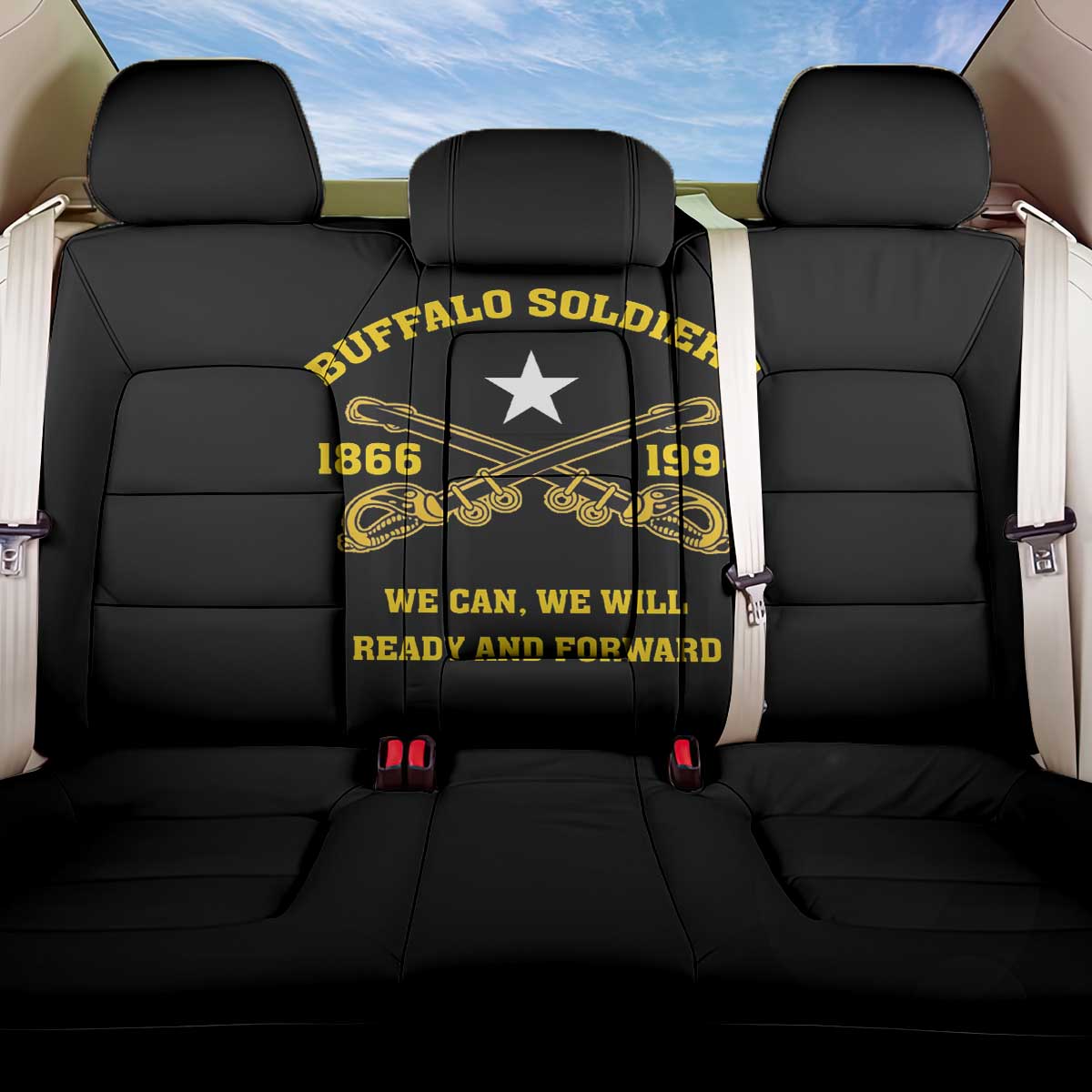 Buffalo Soldier Back Car Seat Cover We Can We Will Ready And Forward - Wonder Print Shop