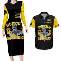 Personalized Buffalo Soldier Couples Matching Long Sleeve Bodycon Dress and Hawaiian Shirt We Can We Will Ready And Forward - Wonder Print Shop