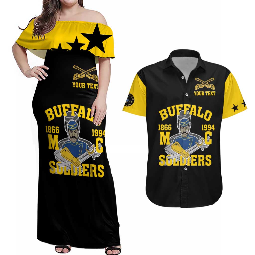 Personalized Buffalo Soldier Couples Matching Off Shoulder Maxi Dress and Hawaiian Shirt We Can We Will Ready And Forward - Wonder Print Shop