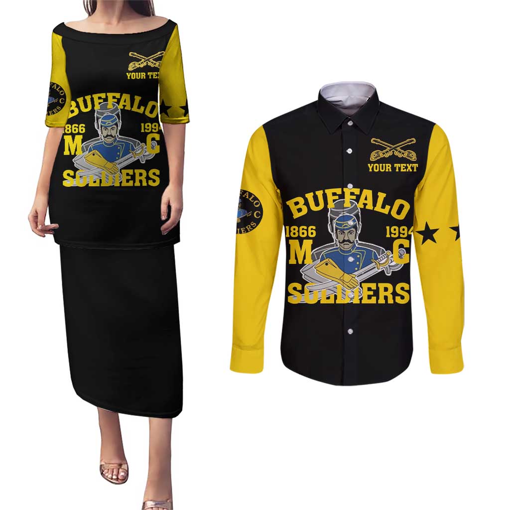 Personalized Buffalo Soldier Couples Matching Puletasi and Long Sleeve Button Shirt We Can We Will Ready And Forward - Wonder Print Shop