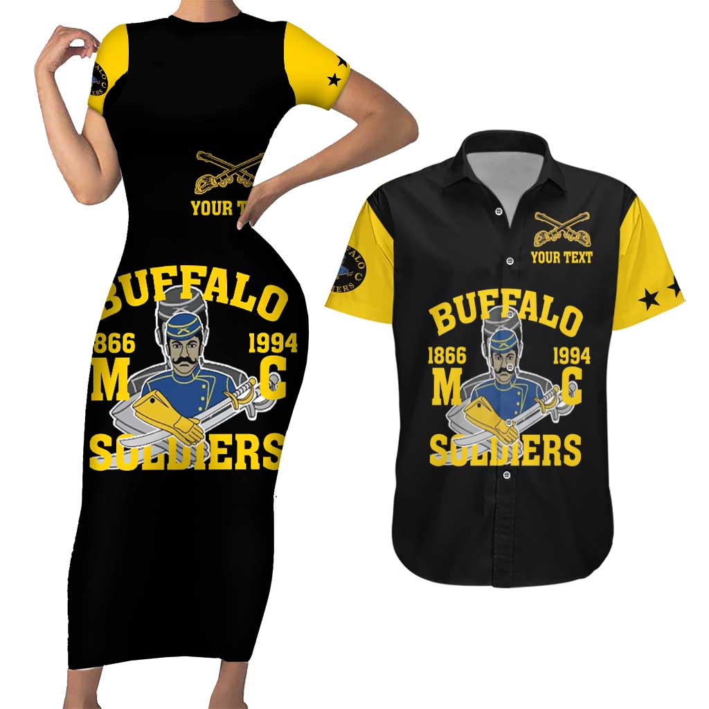 Personalized Buffalo Soldier Couples Matching Short Sleeve Bodycon Dress and Hawaiian Shirt We Can We Will Ready And Forward - Wonder Print Shop