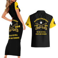 Personalized Buffalo Soldier Couples Matching Short Sleeve Bodycon Dress and Hawaiian Shirt We Can We Will Ready And Forward - Wonder Print Shop